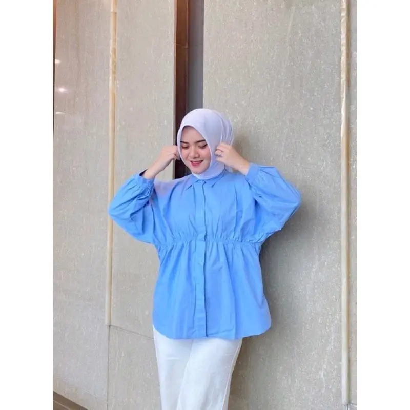 kemejan Ayla oversize linen serut Atasan Wanita Panjang 5