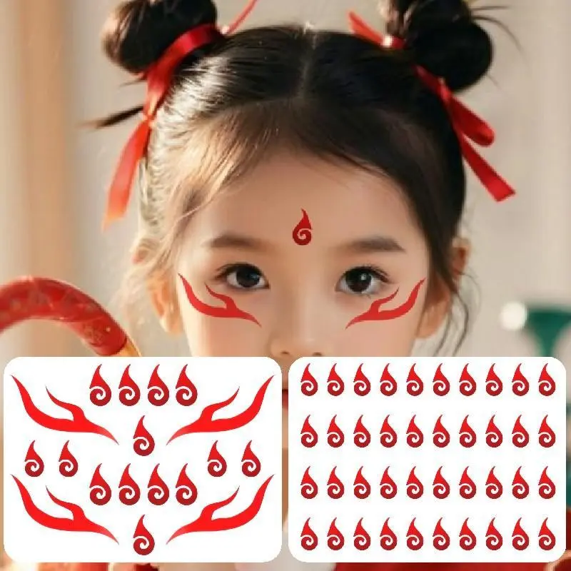 [13,000+ Favorites] Nezha Forehead and Eyebrow Tattoo Stickers for Children, COS Stickers, Ao Bing Eyebrow Blue Tattoo Stickers