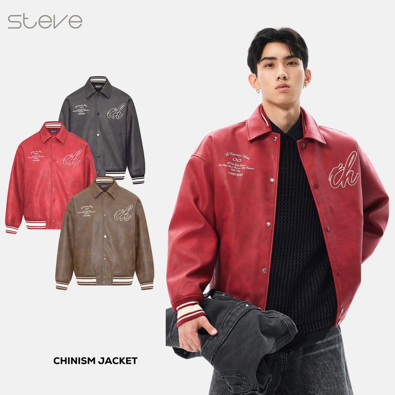 Áo khoác Bomber Varsity Jacket Chinism chất liệu da trần bông cao cấp - AK05 aokhoac nam Menswear