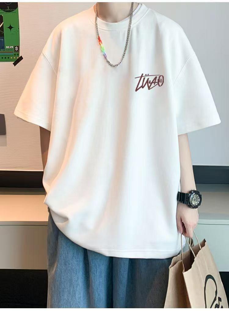 Product Introduction of N642 Milk Silk Double-Sided Short Sleeve 180g Five-Quarter Sleeve T-Shirt Black and White M-5XLP9 4