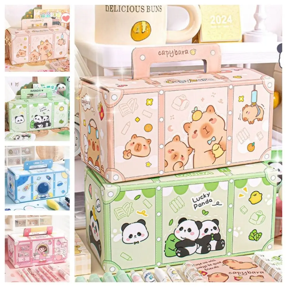 Set Alat Tulis Capybara, Pelbagai fungsi, Alat Pembelajaran, Beg Pen, Pelekat Comel, Pek Hadiah Panda, Sesuai untuk Perlengkapan Sekolah, Alat Tulis, Alat Tulis untuk Sekolah
