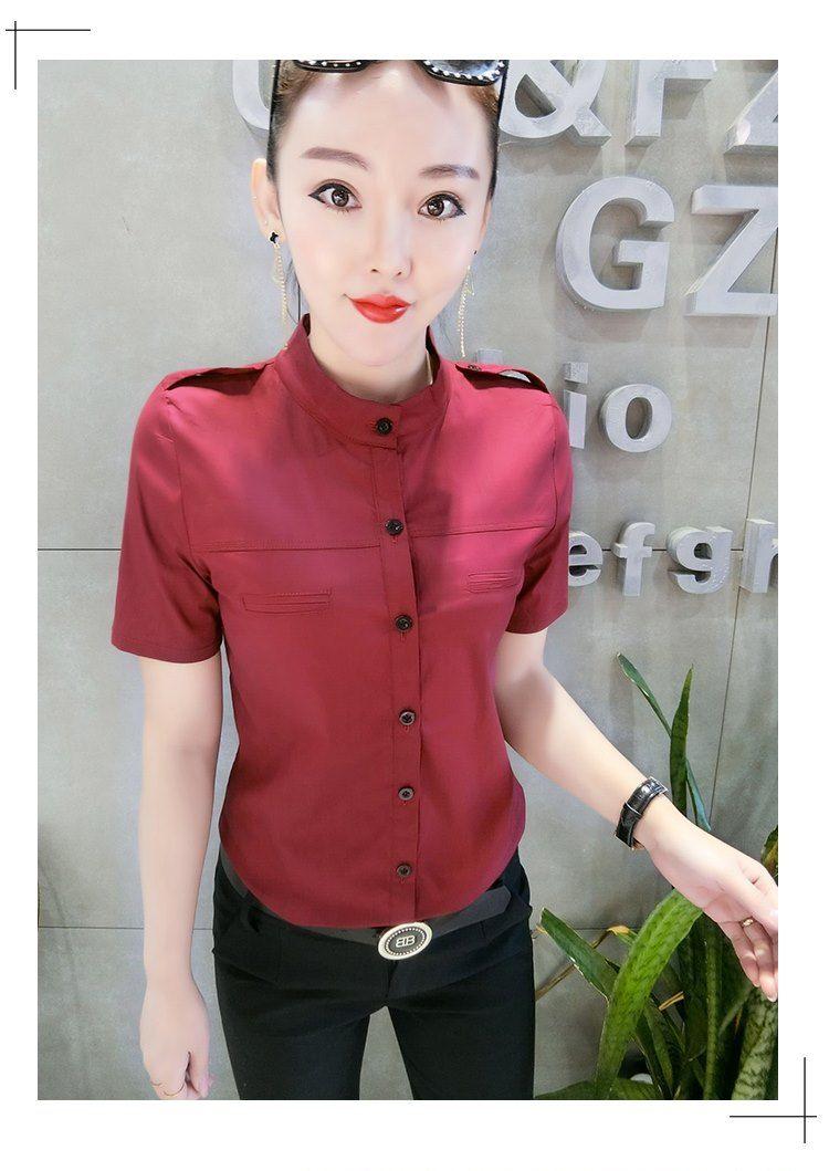 Product Introduction of Áo Sơ Mi Nữ, Thanh Lịch, ngắn Tay, Phong Cách Châu Âu, Bông Co Giãn, Mỏng Vừa Vặn, Mỏng Vừa Vặn, Phong Cách Hàn Quốc, Áo Sơ Mi Ol Nhỏ, Thời Trang, Thích Hợp Cho Mùa Xuân Và Mùa Hè, 2023 18