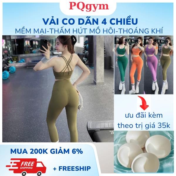 Sét Đồ Tập Gym Yoga Áo Bra Viền Trước Sau 4 Dây Đan Quần Dài Cạp Cao Poly 2da Chạy  Gym sport Tập Yoga. Top bộ thể thao nữ