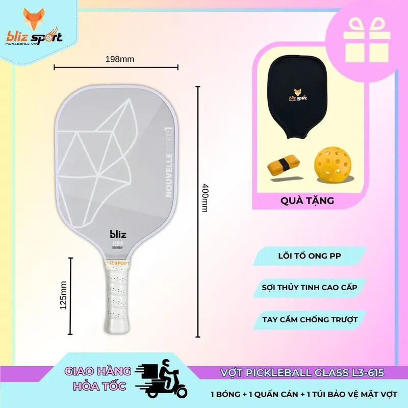 Vợt Pickleball hiệu BLiz Sợi Thủy Tinh cao cấp BlizL3 3
