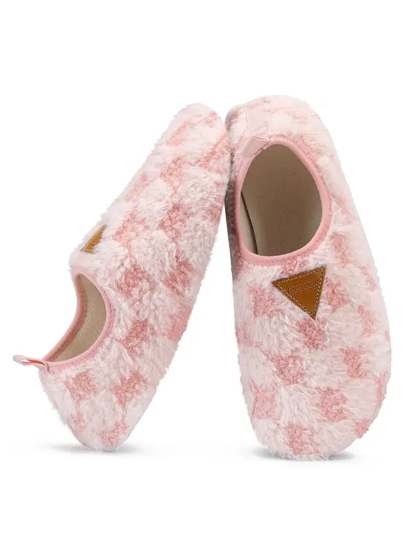 Women's Plaid Pattern Plush Slippers, Casual Soft Comfortable Home Slippers, Warm Slippers for Indoor & Outdoor Use for Women & Girls 6