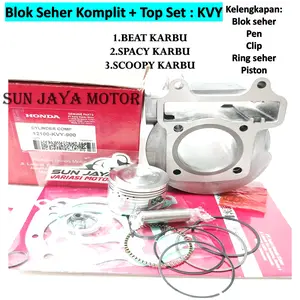 BLOK SEHER BEAT KARBU ISI KOMPLIT SCOOPY KARBU - SPACY KARBU / BLOK SEHER SET KVY Piston Motorcycle Motor
