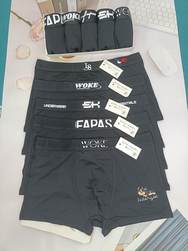 Combo 5 Quần Boxer Nam Cạp Đen  HỖN HỢP chất thun lạnh, mềm mại, co giãn 4 chiều Quần boxer/quần đùi quansip