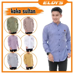 Baju Koko sultan/kemko viral Katun madina Muslim Panjang Kain Lembut