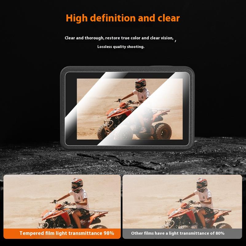 Phim cường lực, Thích hợp cho DJI OSMO ACTION 4, phim kính cường lực cho ống kính máy ảnh hành động, phim kính màn hình, bao gồm phụ kiện 4