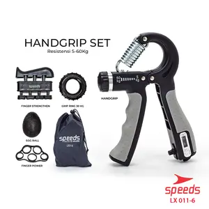 SPEEDS Fitness Kekuatan Grip Tangan Portabel Handgrip Set 5in1 Alat Finger Exercise Olahraga 011-6