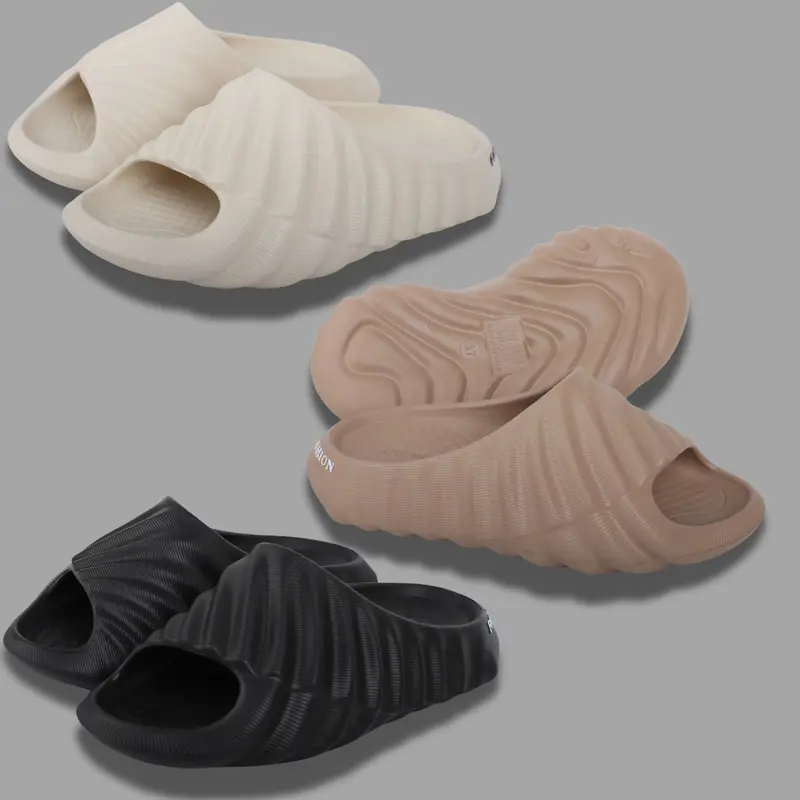 [ Form lớn đặt nhỏ 1 size]Dép bánh mì vân nhám đế cao 3 cm Nam Nữ Slipper Dép Cao Su Đế Cao DéP Đế Bằng - DH525-1 4