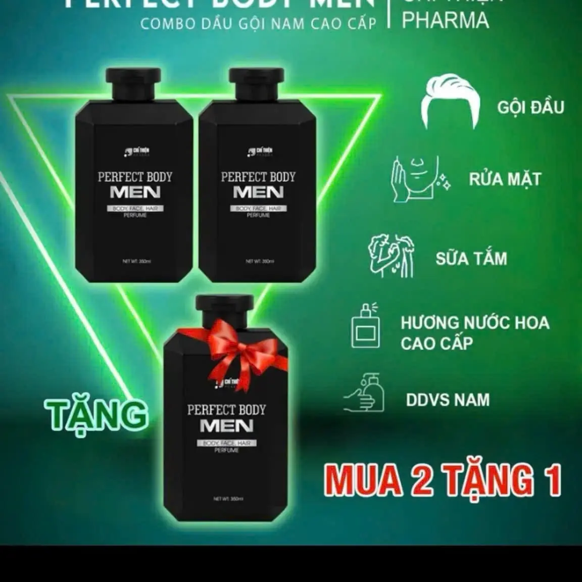 Combo 3 chai sữa tắm gội perfect body men 350ml Dưỡng Thể