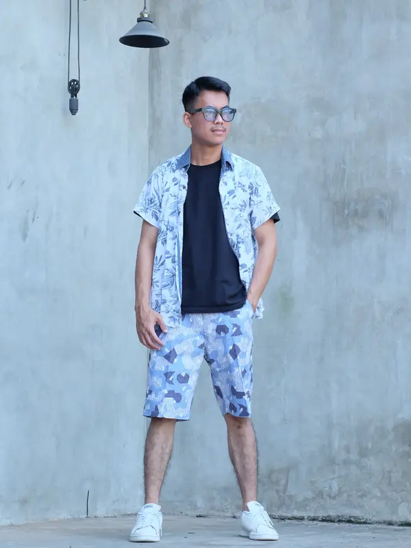 Celana Pendek Pria Chino Motif Amico Shorts Katun 0