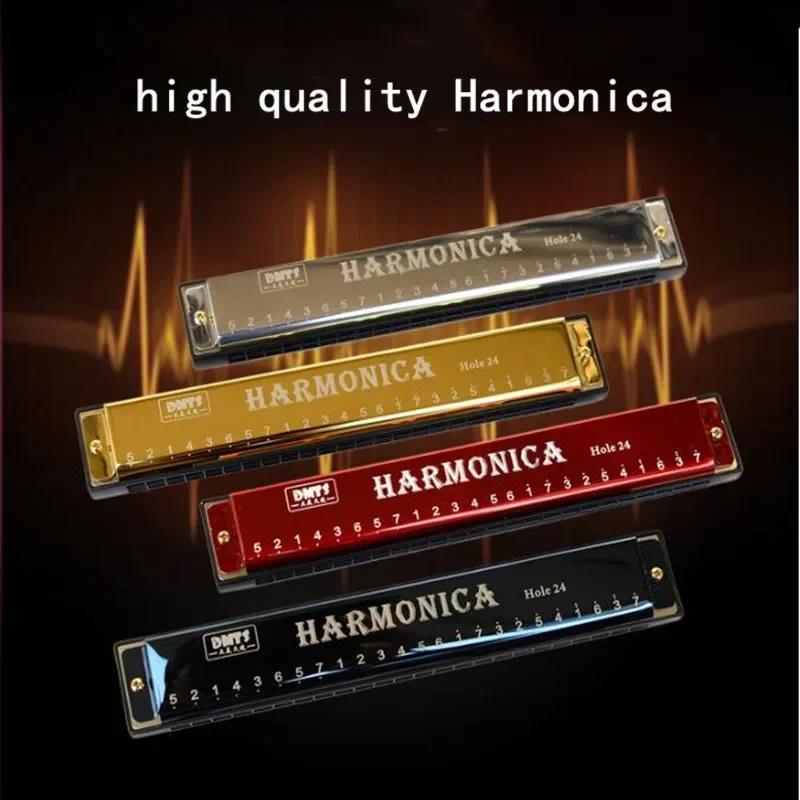 1PCS Professional 24 Hole Harmonica Mouth Metal Organ for Children and Adults Beginners Musical Toys 1