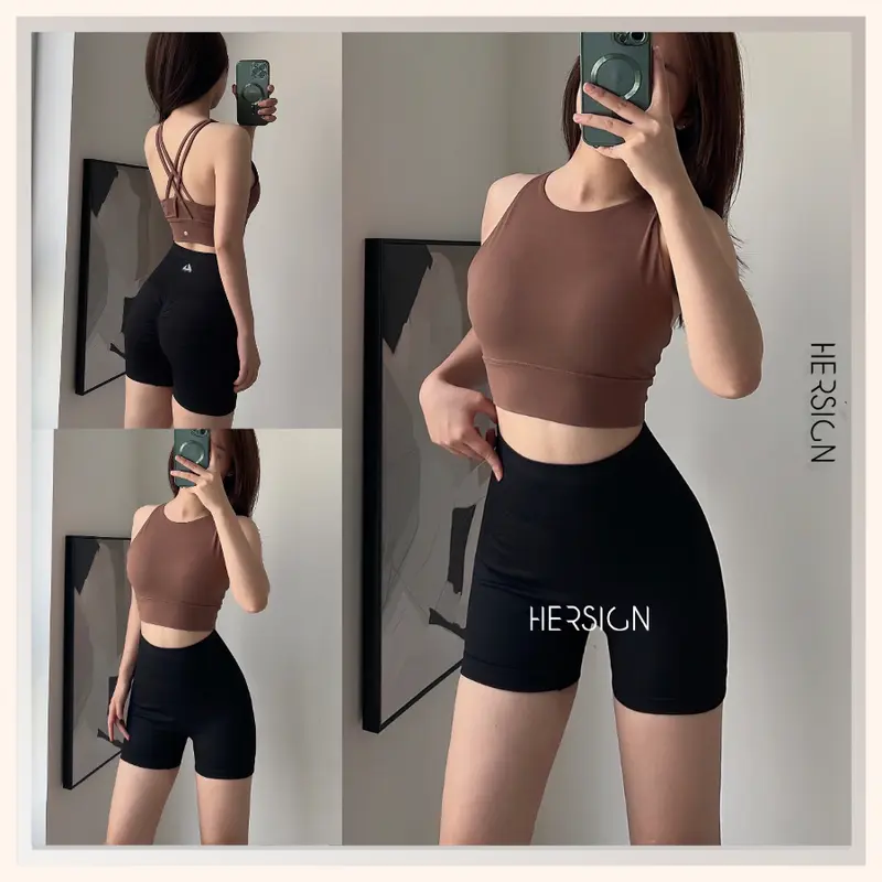 Set đồ tập gym nữ ngắn Đồ tập yoga áo bra quần short HERSIGN-SMIXB21N12 2