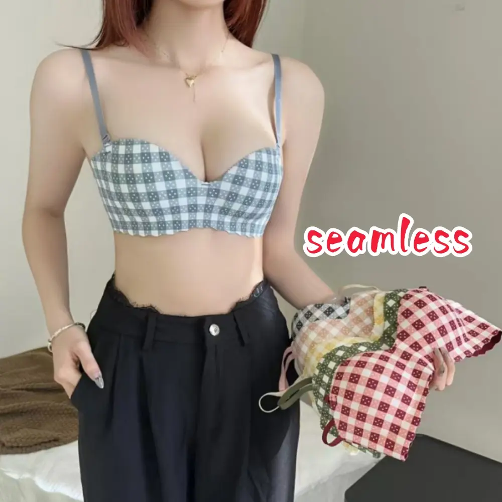 Áo Ngực Liền Mạch, Thiết Kế Một Mảnh, Không Có Vòng Thép, Độ Đàn Hồi Cao, Đáy Mềm, Hỗ Trợ, Phong Cách Ngọt Ngào, Thoáng Khí, Thoải Mái, Đồ Lót Cho Phụ Nữ Bra