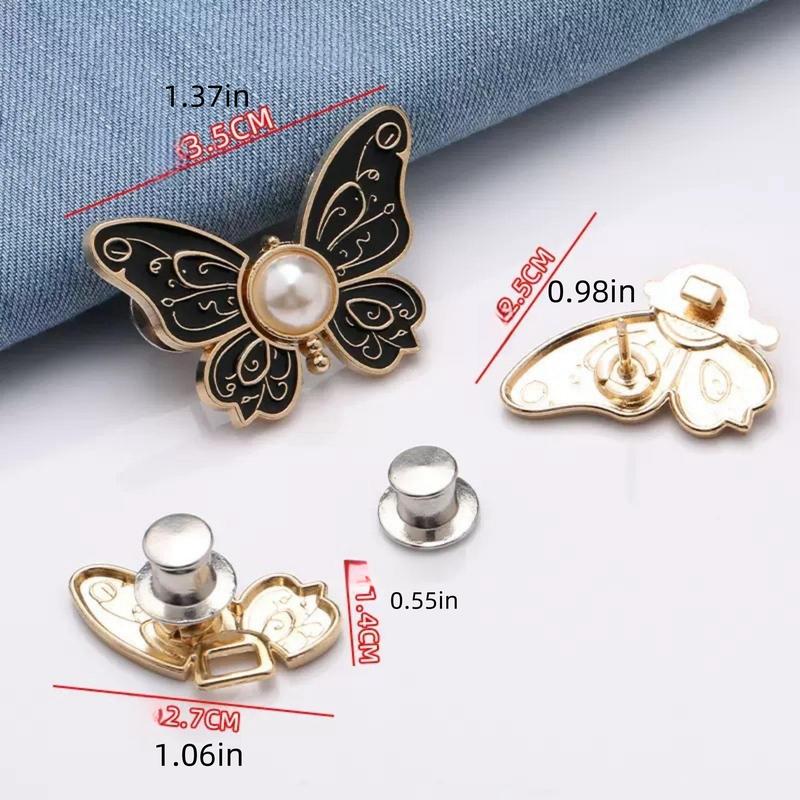 Butterfly Design Waist Buckle, 6 Counts/set Detachable Waist Button, Jeans Waistline Change Big Small Waist Artifact, Sewing Supplies 1