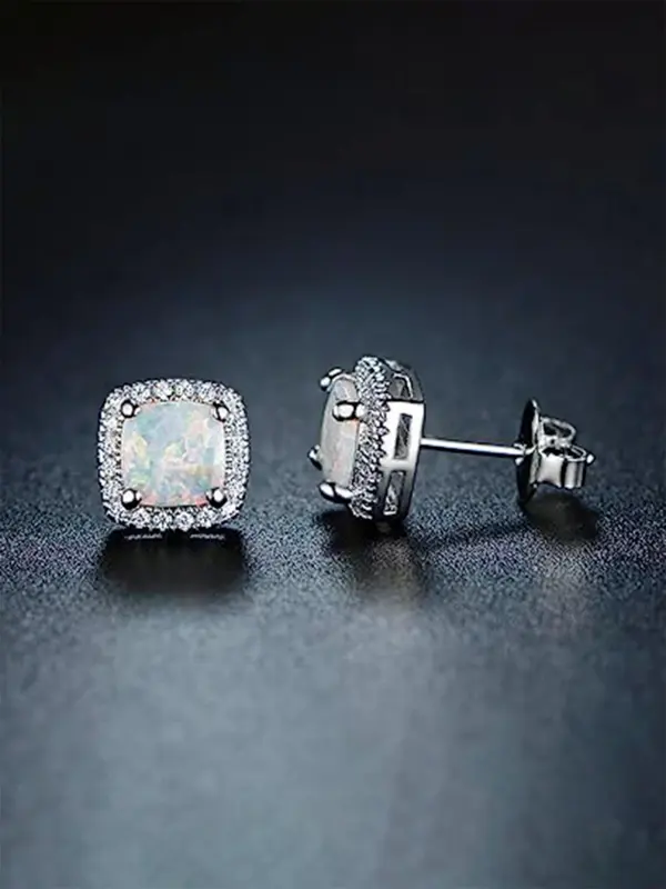 Elegant Artificial Zircon Decorated Stud Earrings, 2pcs/set Cute Fashion Rhinestone Decor Stud Earrings for Women, Anniversary Birthday Jewelry Gift 6