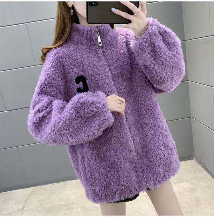 Product Introduction of Áo Khoác Lông Cừu San Hô, Dày, Mùa Đông Của Phụ Nữ, Nhung Hai Mặt, Áo Len Cao Cổ Giữ Nhiệt, Áo Cardigan, Dây Kéo, Ngoại Cỡ, Lông Cừu, Dành Cho Phụ Nữ 12