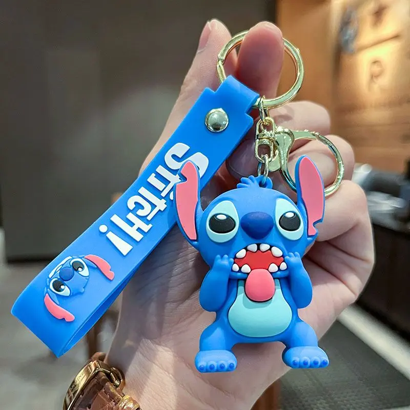 Mặt Dây Chuyền Móc Chìa Khóa Xe Hơi Búp Bê 3D Stitch Biểu Tượng Cảm Xúc Hoạt Hình, Thiết Kế Dễ Thương, Thích Hợp Làm Quà Tặng Gian Hàng Chợ Đêm, Bán Buôn Có Sẵn 1
