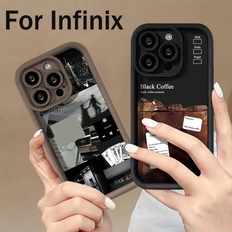 Soft TPU Matte Phone Casing Case HP Untuk Infinix Note 40 Pro Smart 8 Note30 Hot 40 GT 10 Pro Hot 40 30i 30 Play Zero 30 4G 5G Smart GO 2024 POP 7 8 Spark 20 20C Full Camera Cover Shockproof Fashion Cellphone Case