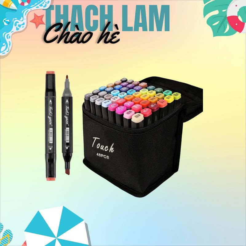 Hộp 48 cây Bút Màu Dạ Marker có 2 đầu tặng Kèm Túi-Cho Bé Thoả Sức Sáng Tạo