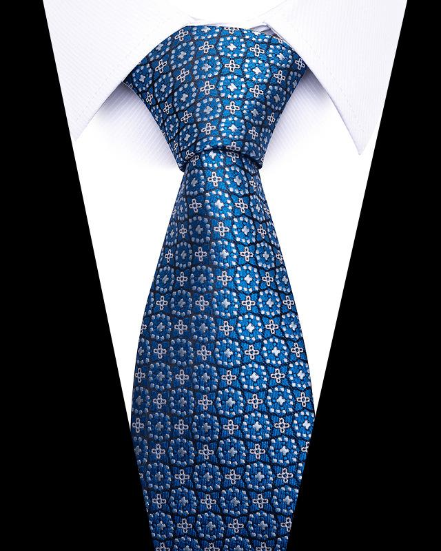 Product Introduction of 58 Styles High-quality Wedding Ties for Men Fashion New Style Blue Strip Print Neckties Daily Office Apparel Accessories Gift for Man 13