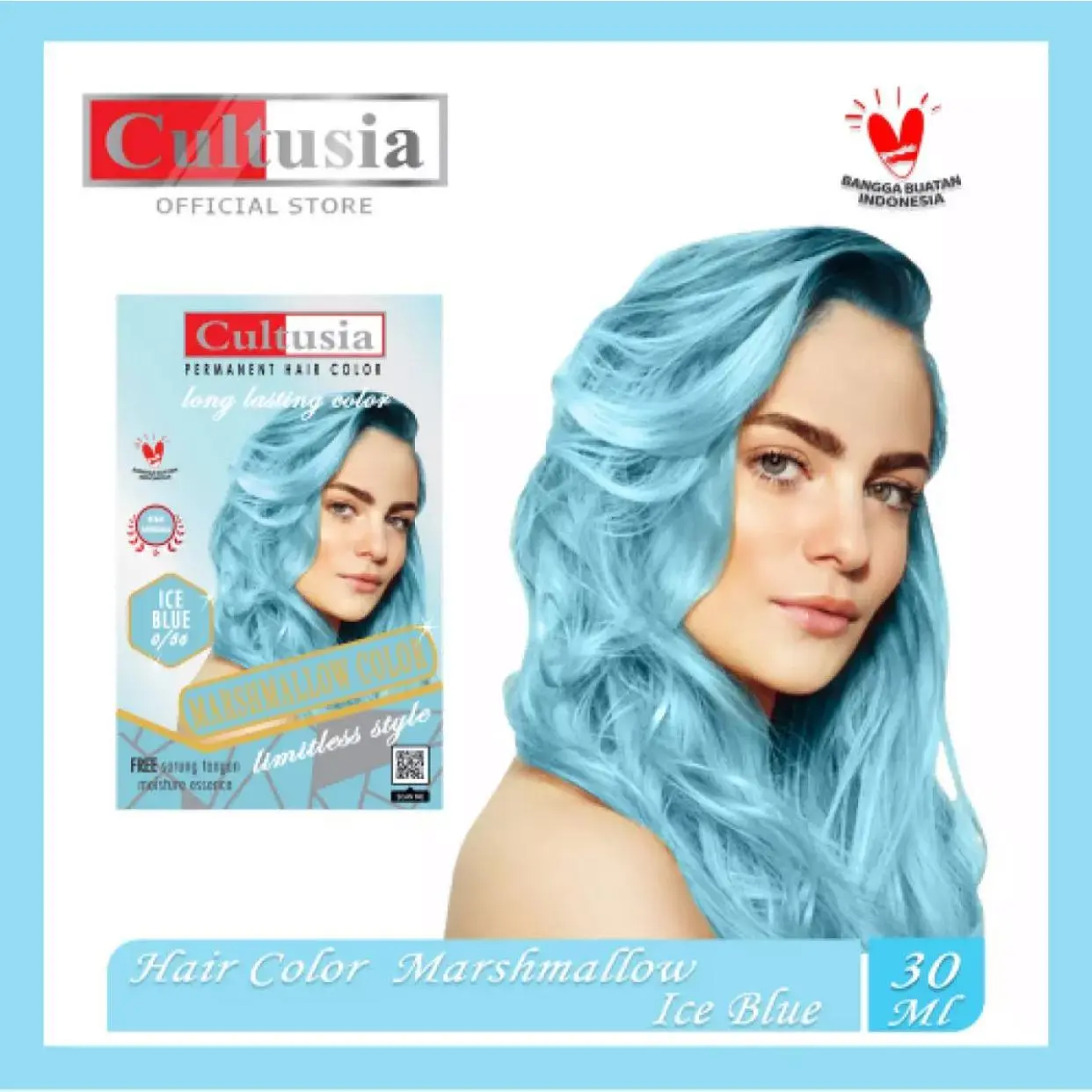 Cultusia Hair Marshmallow Ice Blue 30ML - Cat Rambut Marshmallow