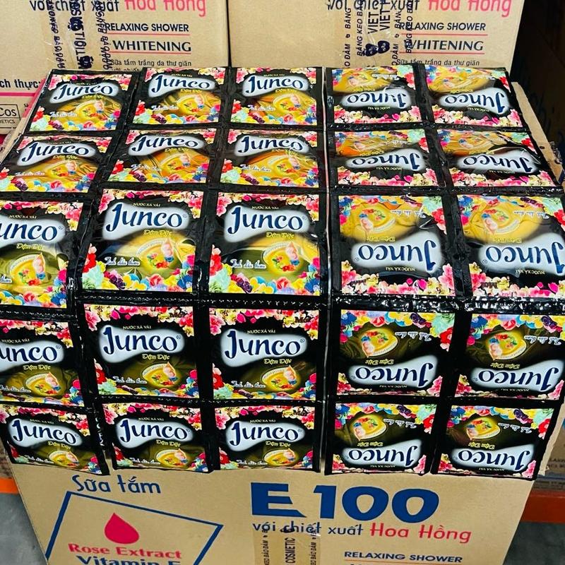 Siêu Rẻ 10 Dây 100gói Nước Xả Vải Junco Màu Đen- Đậm Đặc- Tinh Dầu Thơm-Làm Sạch