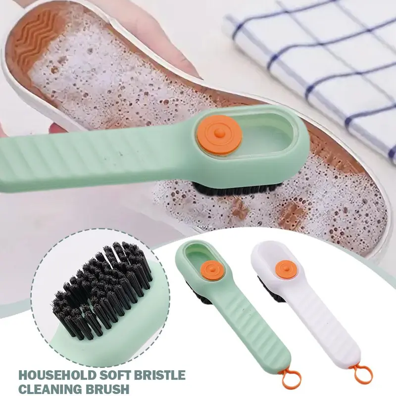Bàn Chải Làm Sạch Giày, Thiết Kế 2in1, Có Ngăn Xà Phòng Tích Hợp, Dụng Cụ Chà Bông Lông Mềm, Thích Hợp Cho Gia Đình, Lý Tưởng Cho Việc Giặt Là Và Sử Dụng, R8A8 0