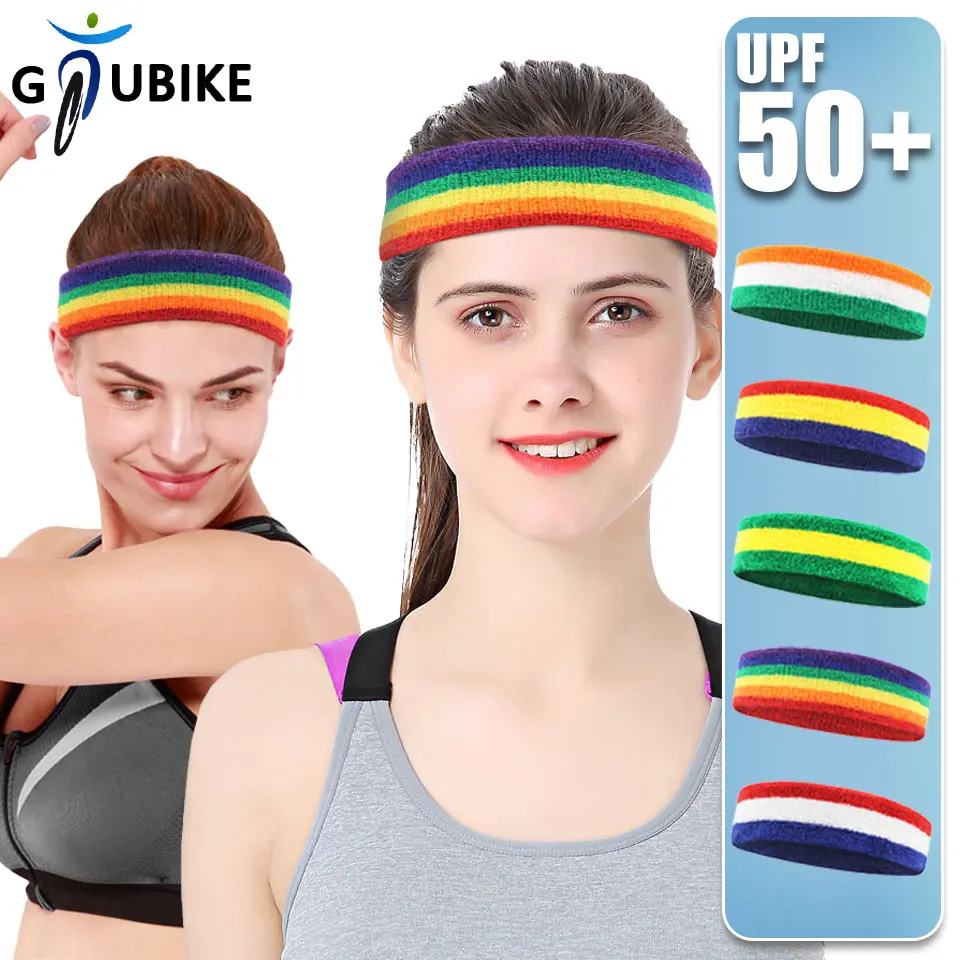 GTUBIKE 1Piece Fashion Sports Elastic Cotton Hairband Sweat Absorption Fitness Yoga Basketball Sweatband