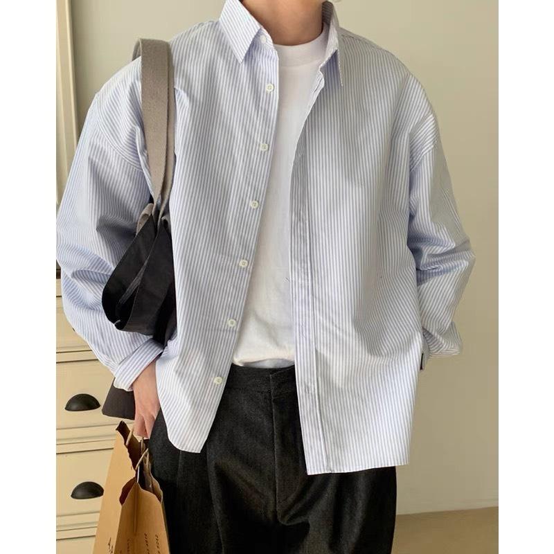 Áo Sơ Mi Dài Tay Nam Kẻ Sọc ATINO L.2.4469 VN Form Regular Menswear Bi Menswear Bi Tre Đen