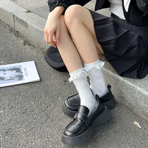 [ HGS ] Kaos Kaki Cewek Transparan Motif Bunga Lucu, Aksen Renda Ruffle Bikin Makin Anggun – SIGN FLOWER SOCK