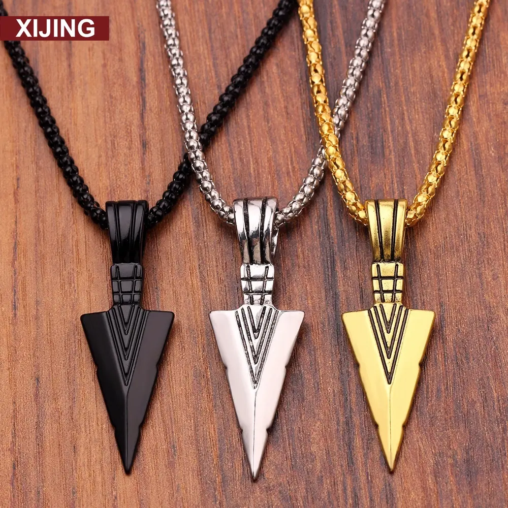 XJ-Creative Personality Alloy Spearhead Necklace for Men Fashion Accessories Jewelry