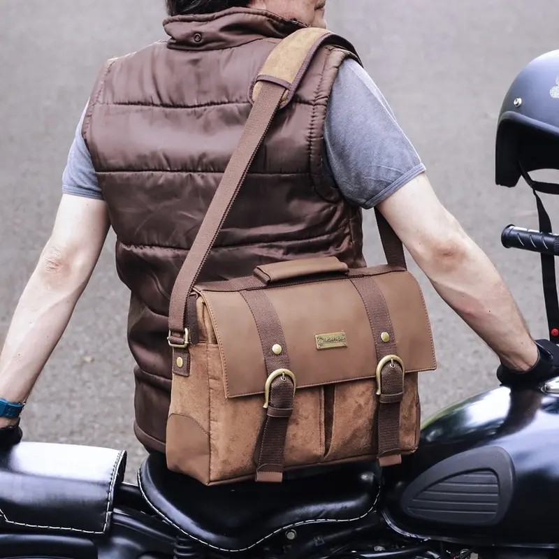MAGE Postbag Messenger Bag | Tas Selempang Pria Premium | Sling Bag Sintetis Leather | Fit in Laptop 16 Inch 8