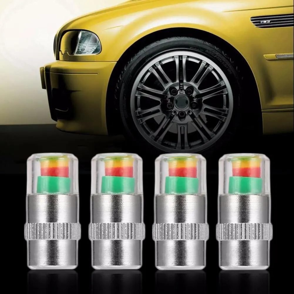 2.0/2.2/2.4 Bar 1pcs/Set 30/32/36 PSI Tire Pressure Monitor Pressure Gauge Cap Sensor Indicator Alert Monitoring Tools Kit