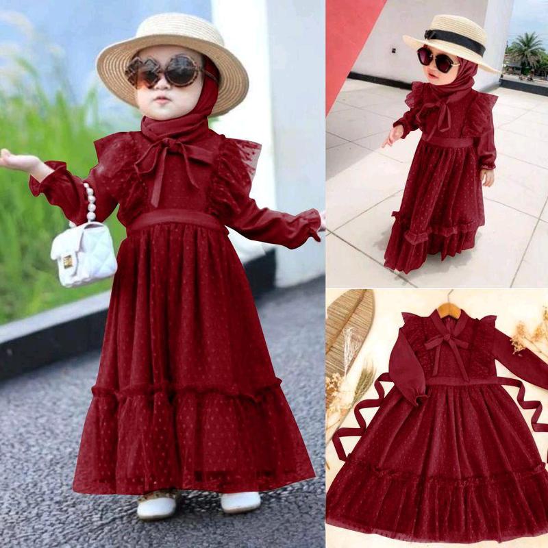GAMIS KOMBINASI TILE ONDE/GAMIS TERBARU 2023/MAXI YANYANKID/GAMIS ANAK PEREMPUAN MODEL TERBARU UK S-M-L Dress Muslim Baju Lebaran Wanita Mewah Syari Pesta Kondangan Remaja 1