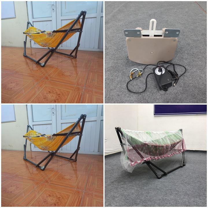 combo máy đưa võng mini+bộ võng mini+mùng 7
