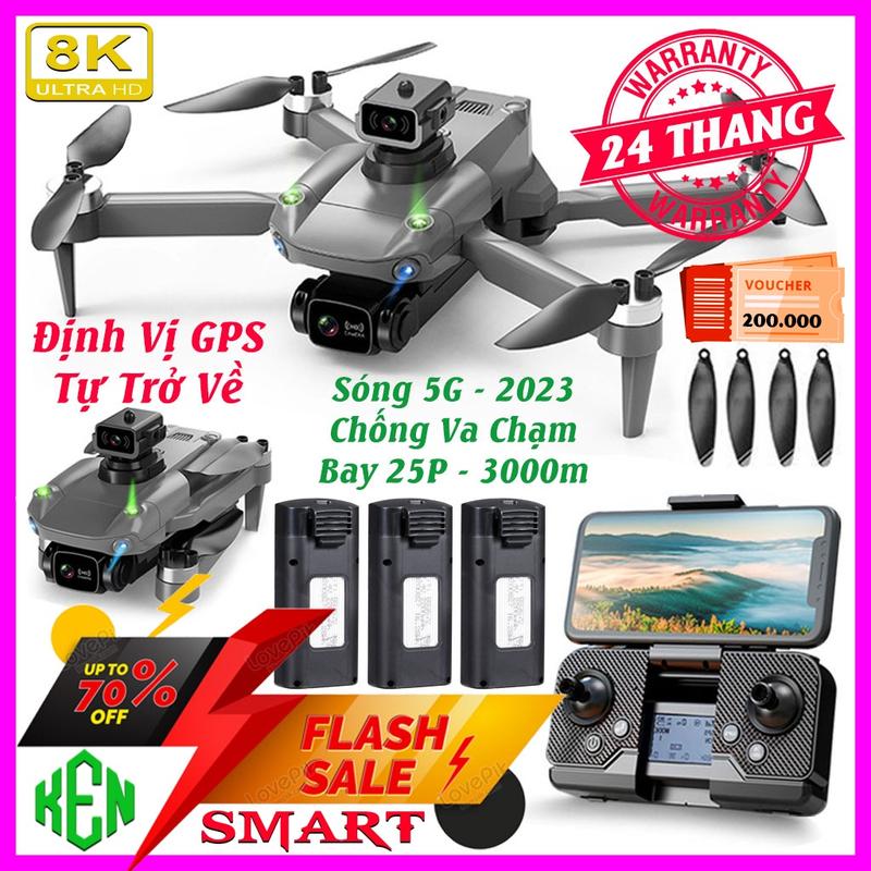 Flycam K998 Pro Max, plycam giá rẻ 4k, play cam cảm biến chống va chạm, giữ vị trí, cân bằng cực tốt, bay 25 phút Drone Camera
