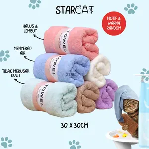 SC Handuk Lembut Grooming Hewan Peliharaan Daya Serap Air Tinggi