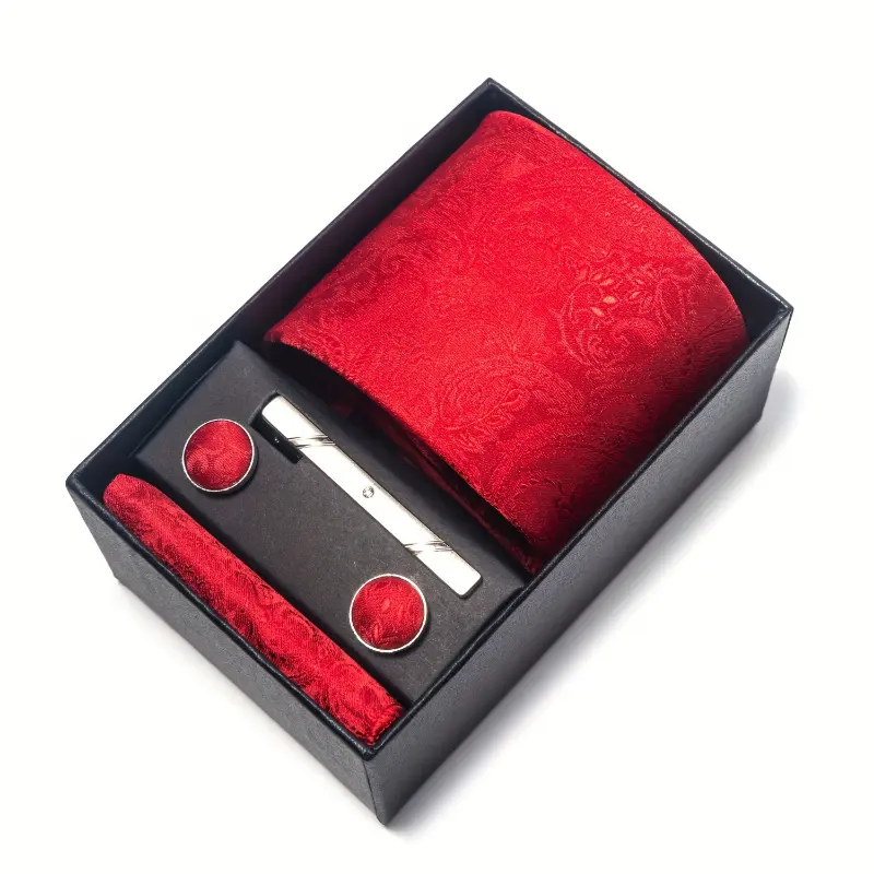 [Peisili Tie Handkerchief Set] 7.5 Cm Tie Handkerchief Cufflinks Set - Peisili Gift Box for Men - Suitable for Holidays Weddings Work 6