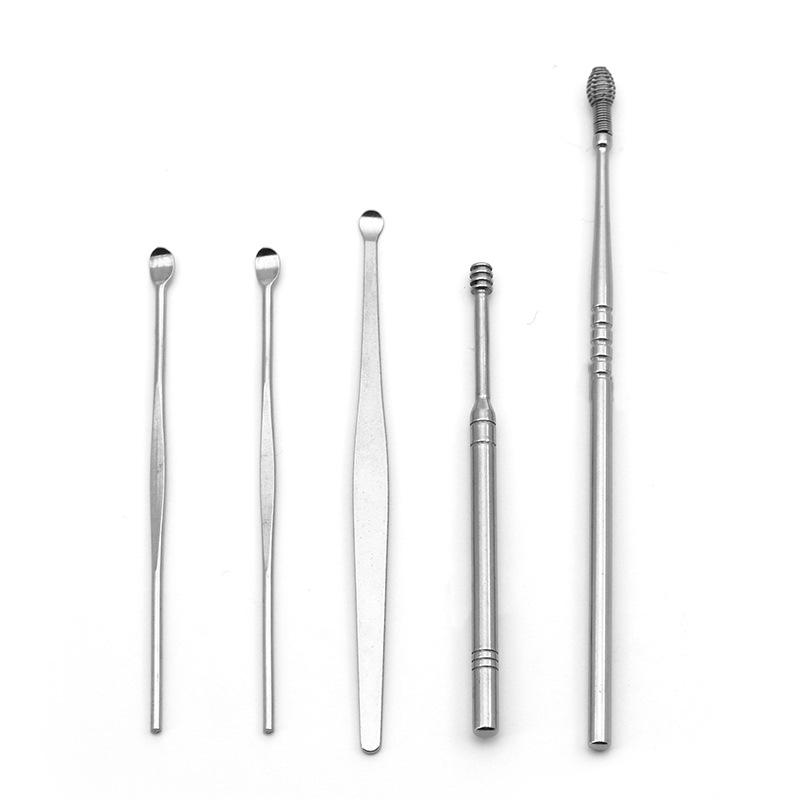 Korek Kuping 5 in 1 alat pembersih telinga Dewasa membersihkan kotoran ear cleaner anti karat aman 2