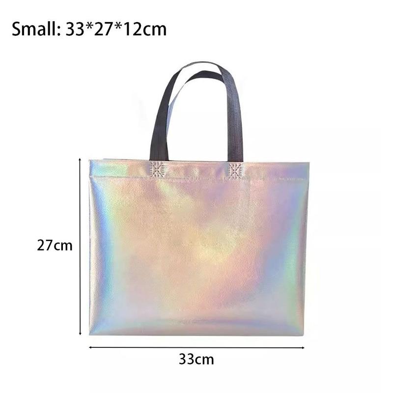 Laser Non-woven Fabric Tote Shoulder Bags Shopping Clothing Store Woman Storage Reusable Large Pouches Gift Bag 6