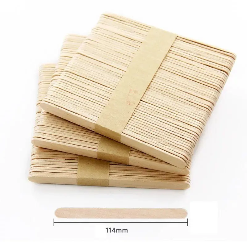 50Pcs Ice Cream Stick  Wooden Spoon 115x10mm Plain Popsicle Stick for Art and Craft