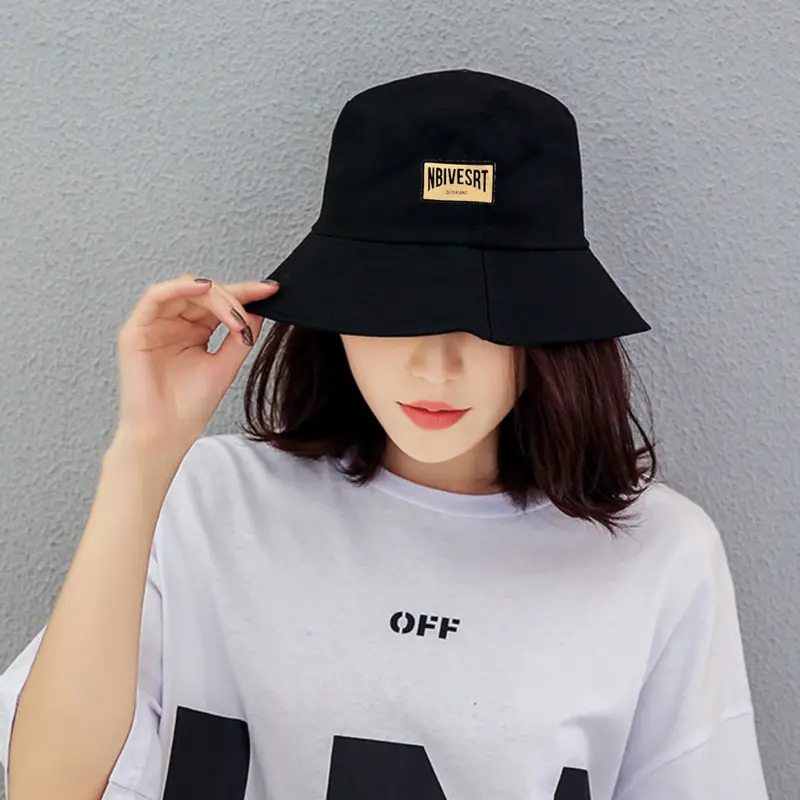 Mũ bucket vành tròn thêu chữ NBIVESRT, nón tai bèo vải kaki form mềm phong cách hàn quốc dành cho nam nữ 5