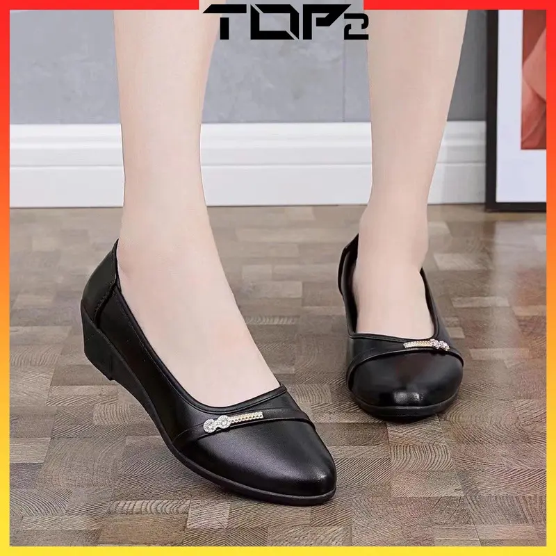 [TOP2] Black Shoes For Women Korean Fashion office loafer shoes for women