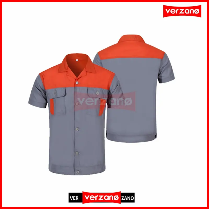 Baju Kerja Pria Kemeja Casual Seragam Kantor Seragam Kerja Pria Sporhem Mekanik Bengkel Montir Sipil Tangan Pendek Bahan Drill Murah 3