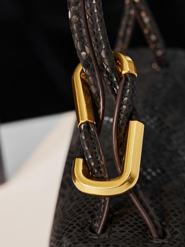 Women's Fashionable Snakeskin Embossed Handbag, Casual Versatile Shoulder Bag for Daily Used, Trendy All-match Commuter Bag 6