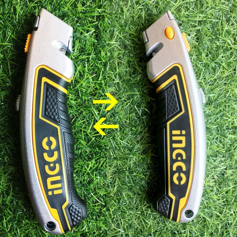 Dao rọc cáp cao cấp đa năng Ingco dao rọc giấy Lưỡi SK5 61x19mm, Kèm 6 lưỡi dao, tay bọc cao su chống trơn 1