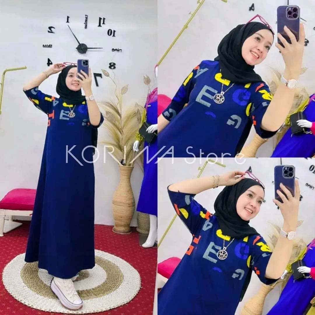 GAMIS KAOS PRINT HURUF // GAMIS KAOS COMBAT WANITA BY NABIL